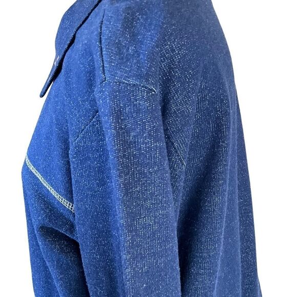 JUST Because Clothing Co Woman's Knit Jacket Size Small Navy Blue - Picture 14 of 14